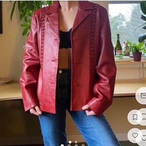 Vintage Red Leather Jacket